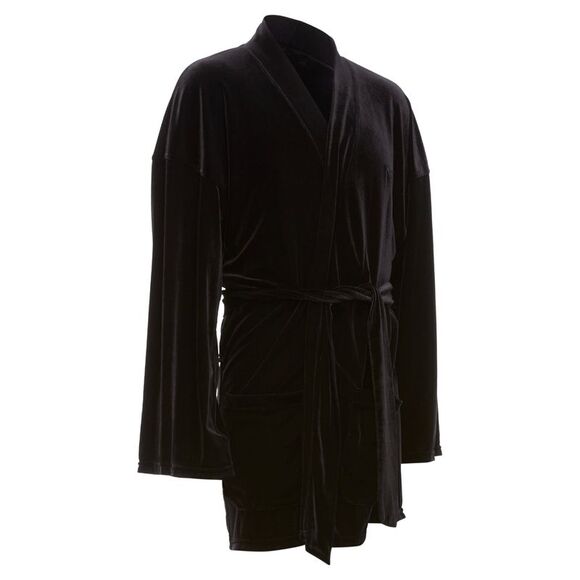 Emporio Armani Velvet GA Embroidered Logo Belted Robe Jacket - Picture 3 of 6
